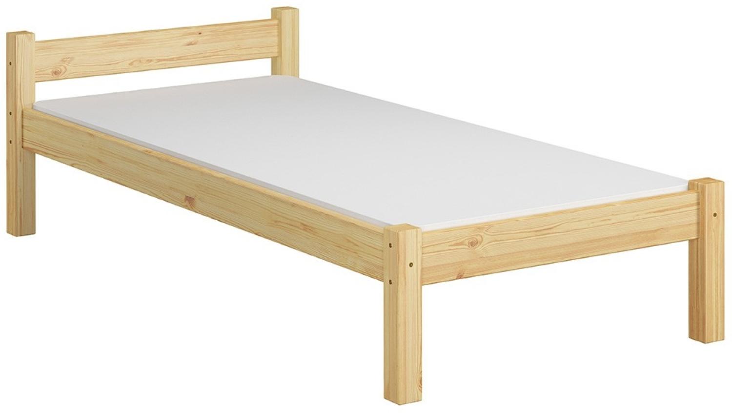 Einzelbett Gästebett Bettrahmen Kiefer massiv 80x200 Futonbett Matratze Rollrost 60.36-08 M Bild 1