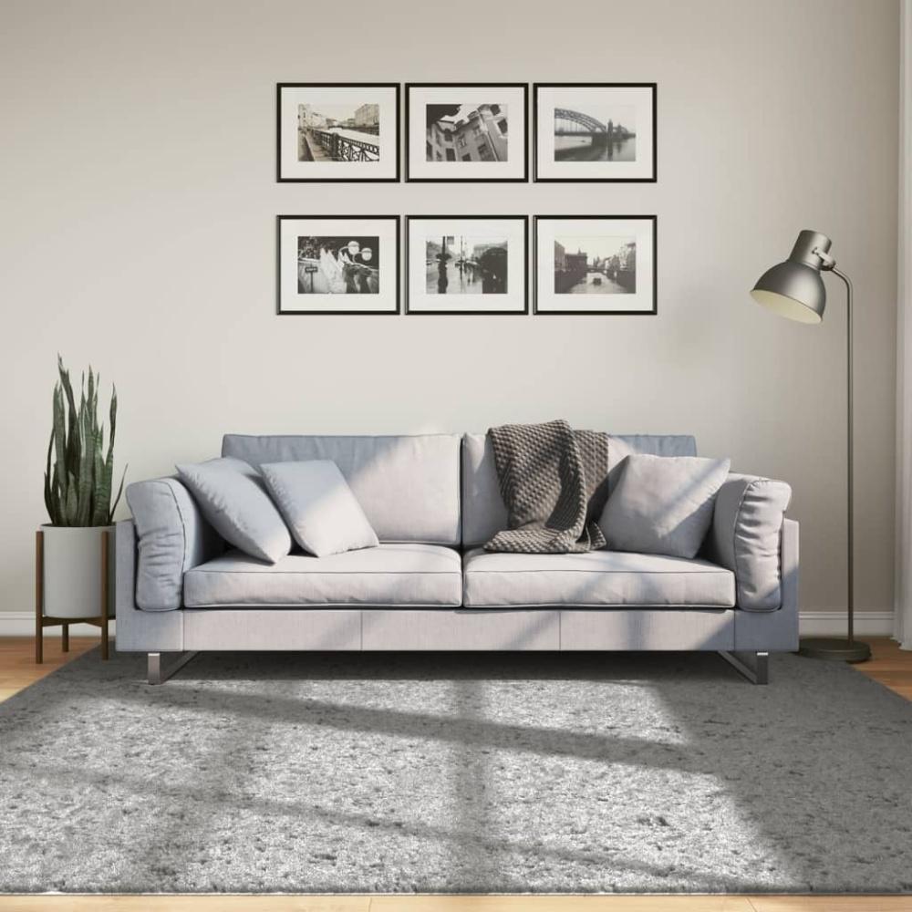 vidaXL Shaggy-Teppich PAMPLONA Hochflor Modern Grau 200x200 cm Bild 1