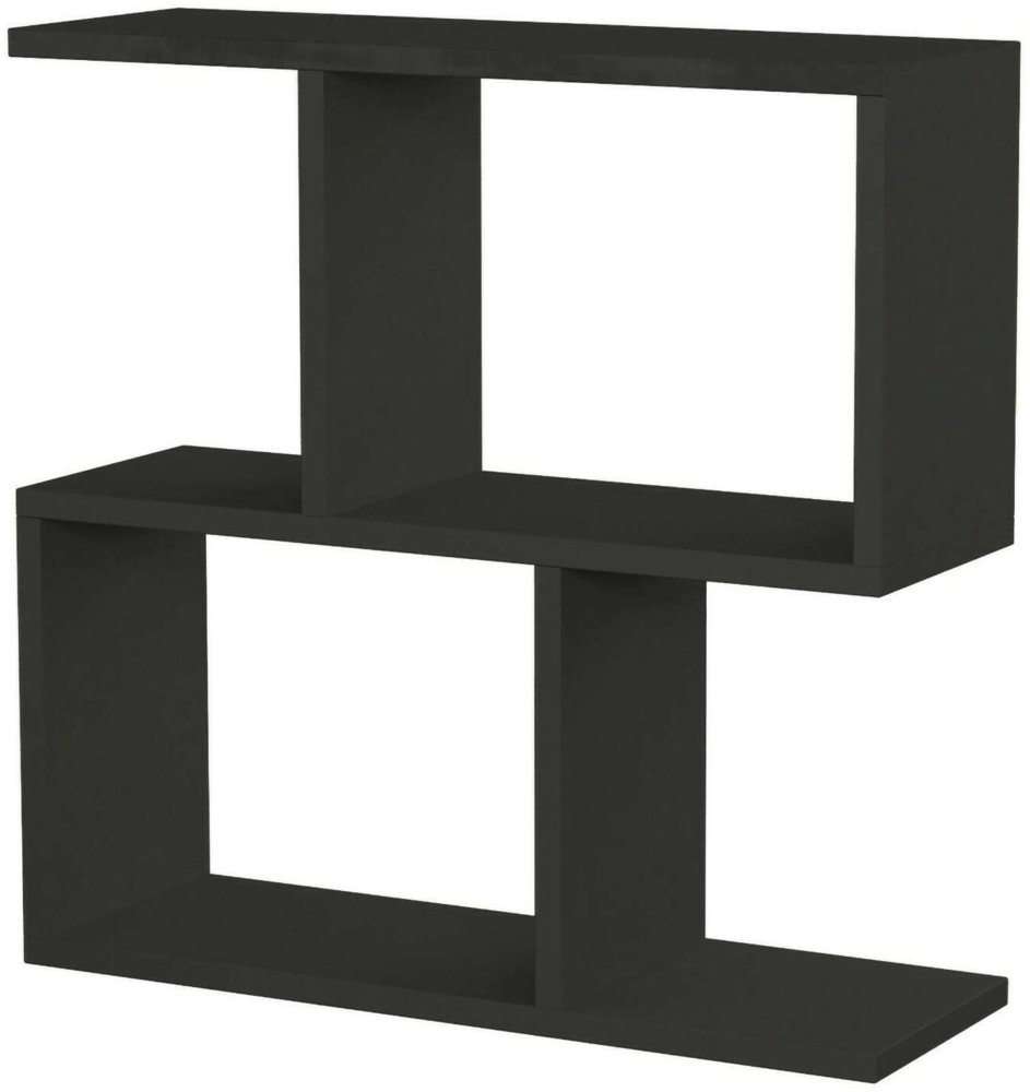 Dmora Wohnzimmertisch Fabrizia, Niedriger Wohnzimmertisch, Kaffeeregal, Couchtisch für Sofa, 60x20h60 cm, Anthrazit Bild 1
