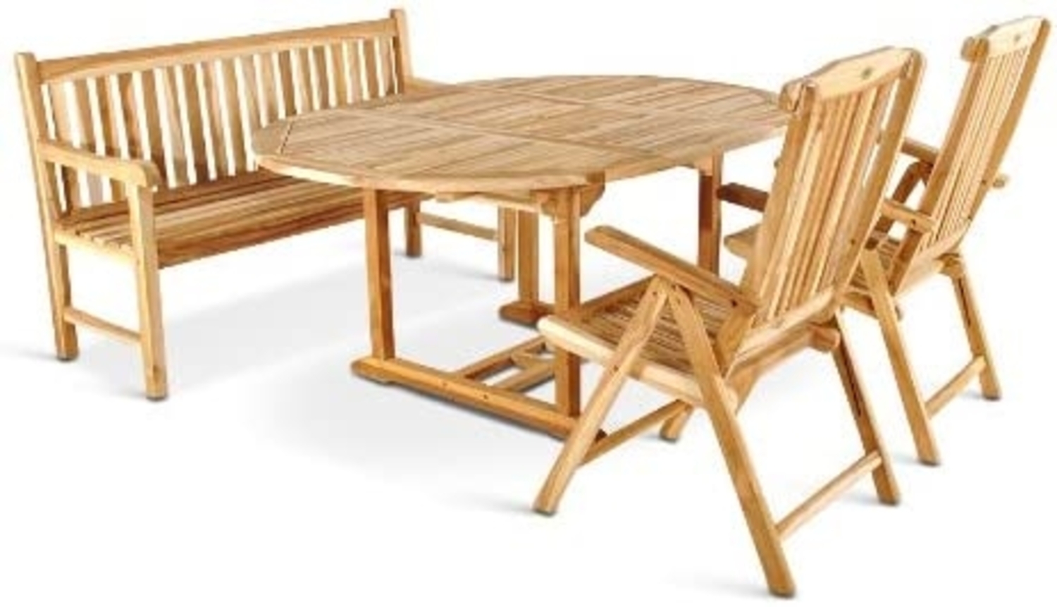 Gartenmöbel Set 4tlg mit Bank Teak Gartentisch ausziehbar 120-170 cm BORNEO/ARUBA 46017879 Bild 1