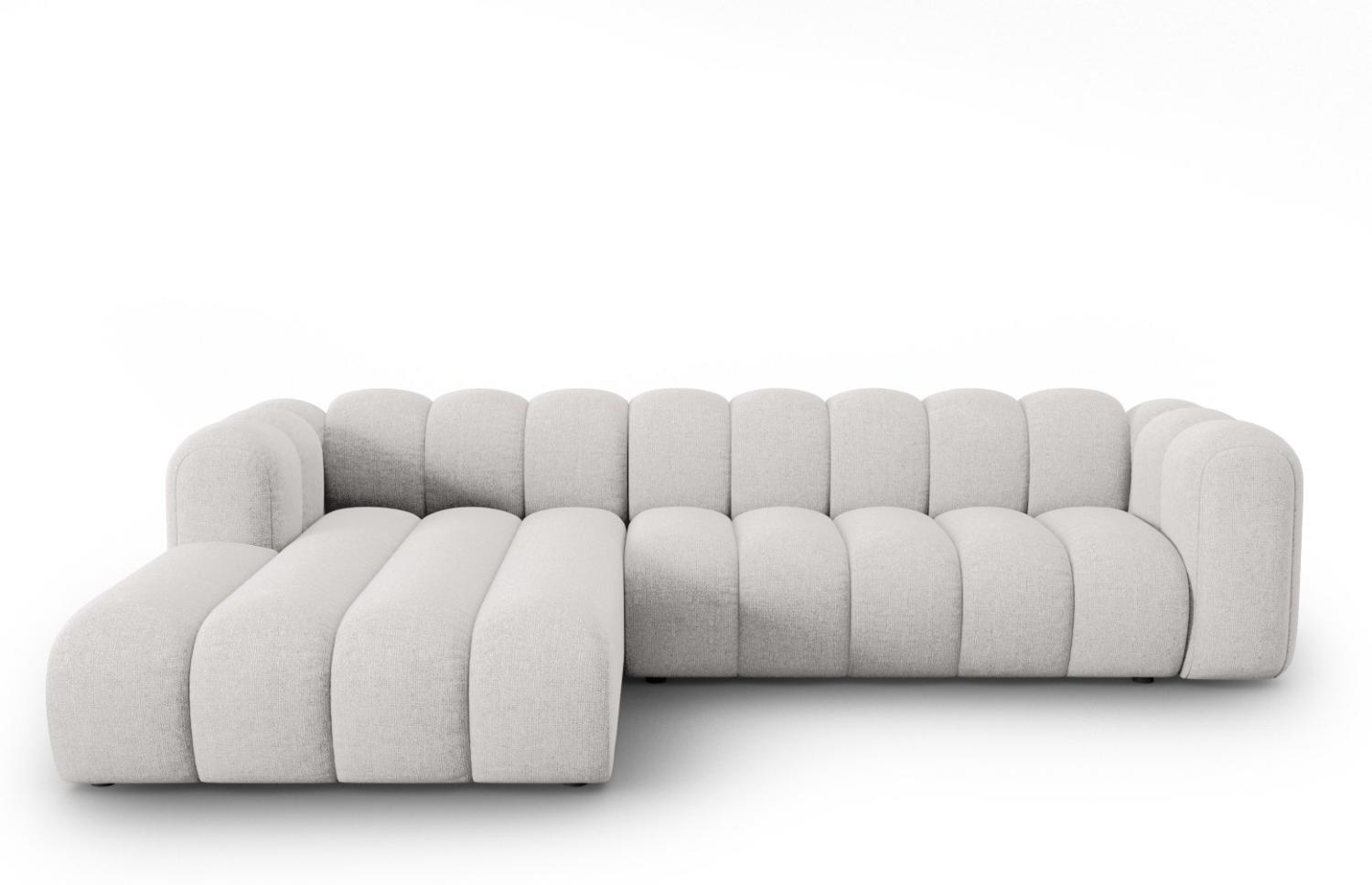 Micadoni Modulares Ecksofa Lupine 4-Sitzer Links Chenille Hellgrau Bild 1