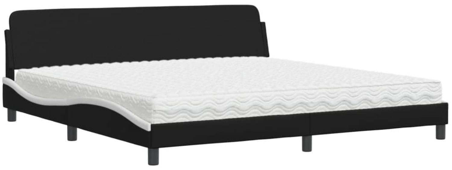 vidaXL Bett mit Matratze "Dover" Schwarz und Weiß 200x200 cm Kunstleder 3208482 Bild 1