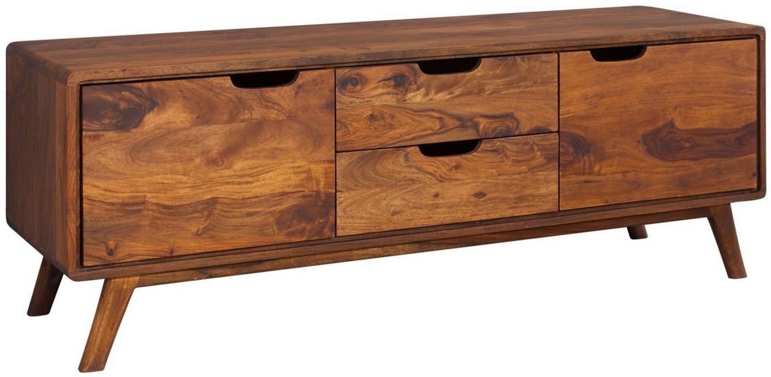 Massivmoebel24 Sideboard (Lowboard Sheesham 134 x 40 x 49 walnuss lackiert MALMÖ 2 #102) Bild 1