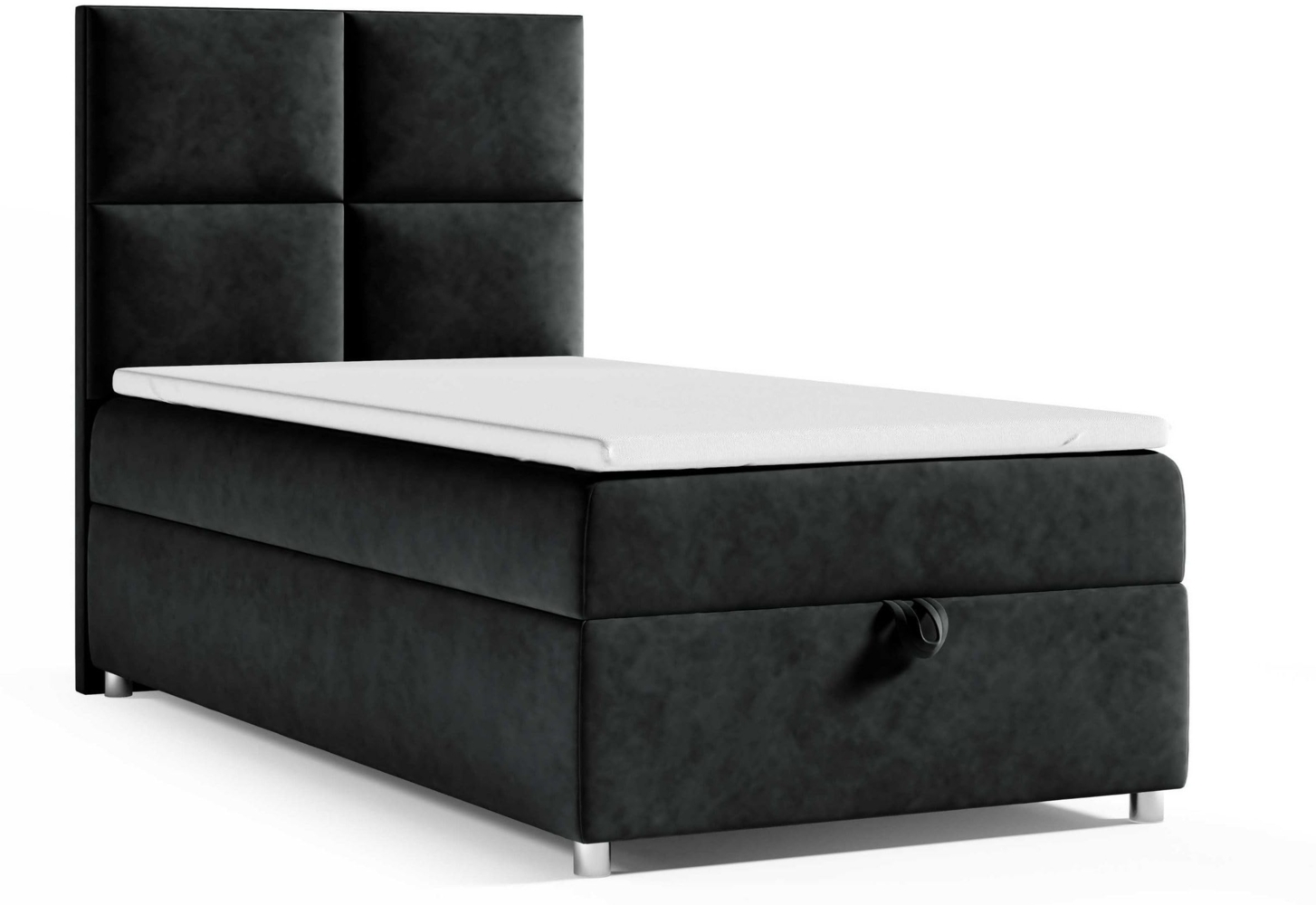 Best for Home Boxspringbett K2 SINGLE mit Bettkasten mit Lieferung (Schwarz 70x200) Bild 1