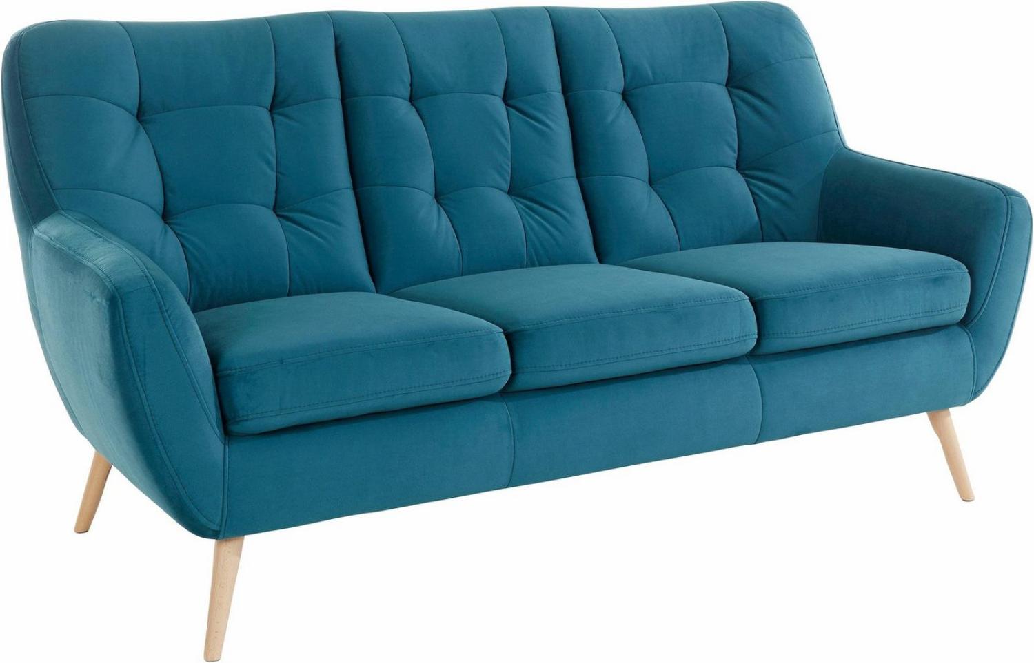 exxpo - sofa fashion 3-Sitzer Scandi, bequem, aufwendige Rückenpolsterung für mehr Sitzkomfort, aktuelle Farben in hochwertigen Bezugsqualitäten, Holzfuß Bild 1