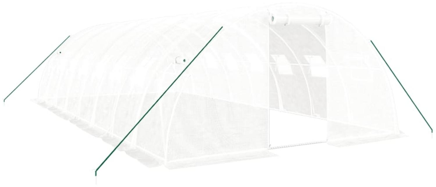 vidaXL Gewächshaus mit Stahlrahmen Weiß 32 m² 8x4x2 m 3188074 Bild 1