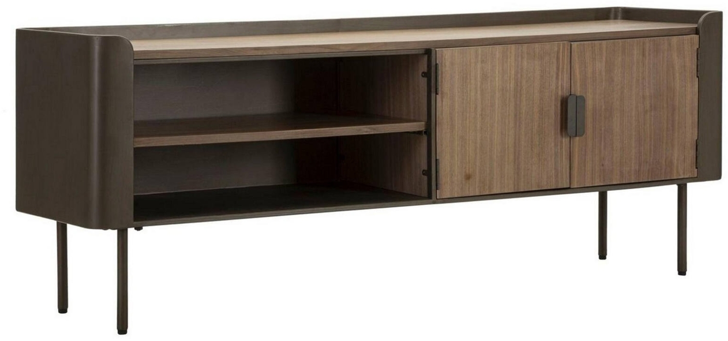 Dmora Fernsehschrank Cannon, Ständer für Wohnzimmerfernseher, Niedriges Wohnzimmer-Sideboard, TV-Ständerbasis, 150x42 h58 cm, Grau und Braun Bild 1