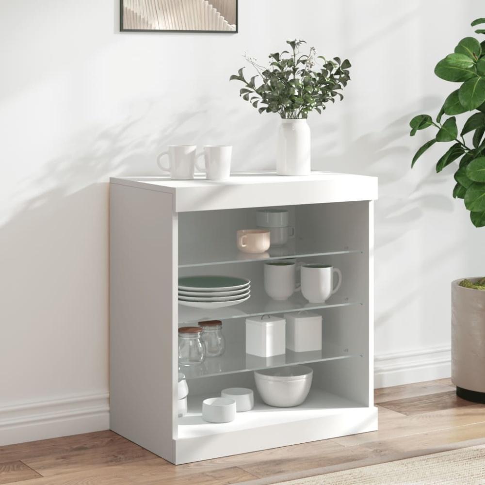 vidaXL Sideboard mit LED-Beleuchtung Weiß 60,5x37x67 cm 836693 Bild 1