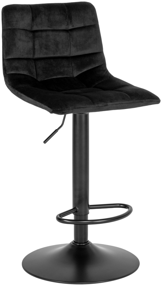 House Nordic Barstuhl, Samt, schwarz, schwarze Beine, N1207 - 2er set Bild 1