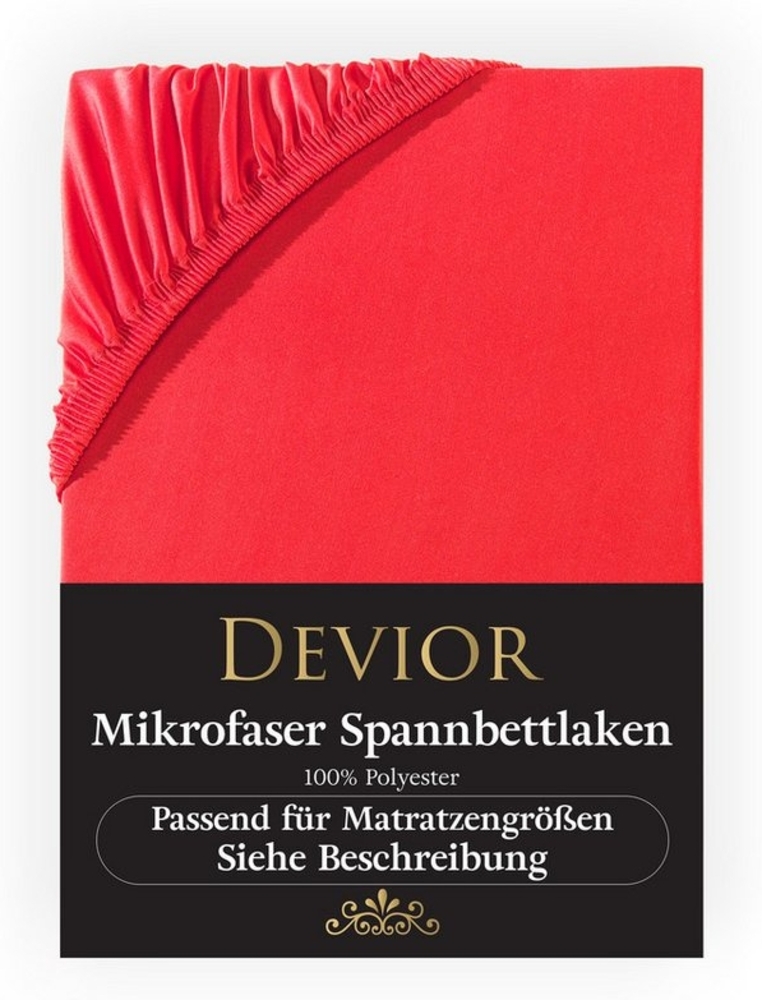 Devior Spannbettlaken Spannbetttuch Bettlaken Spannbetttücher Leintuch Mikrofaser, Jersey, Gummizug: Rundumgummizug, Matratzen Bezug bis 22cm Matratzenhöhe Bild 1