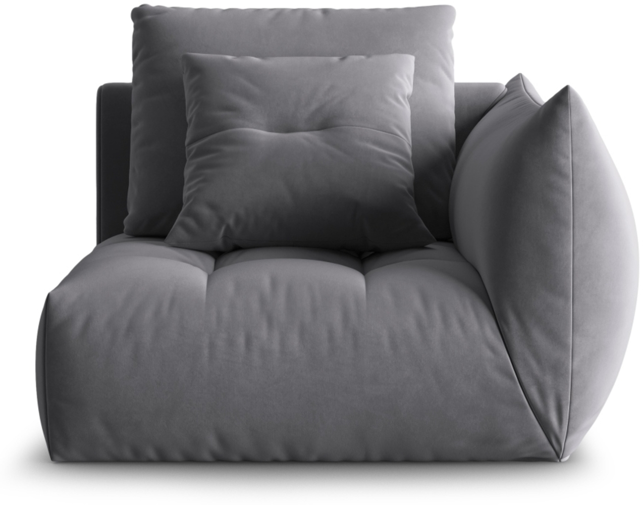 Micadoni Eckmodul Bloom Rechts Samt Casino Dunkelgrau Bild 1