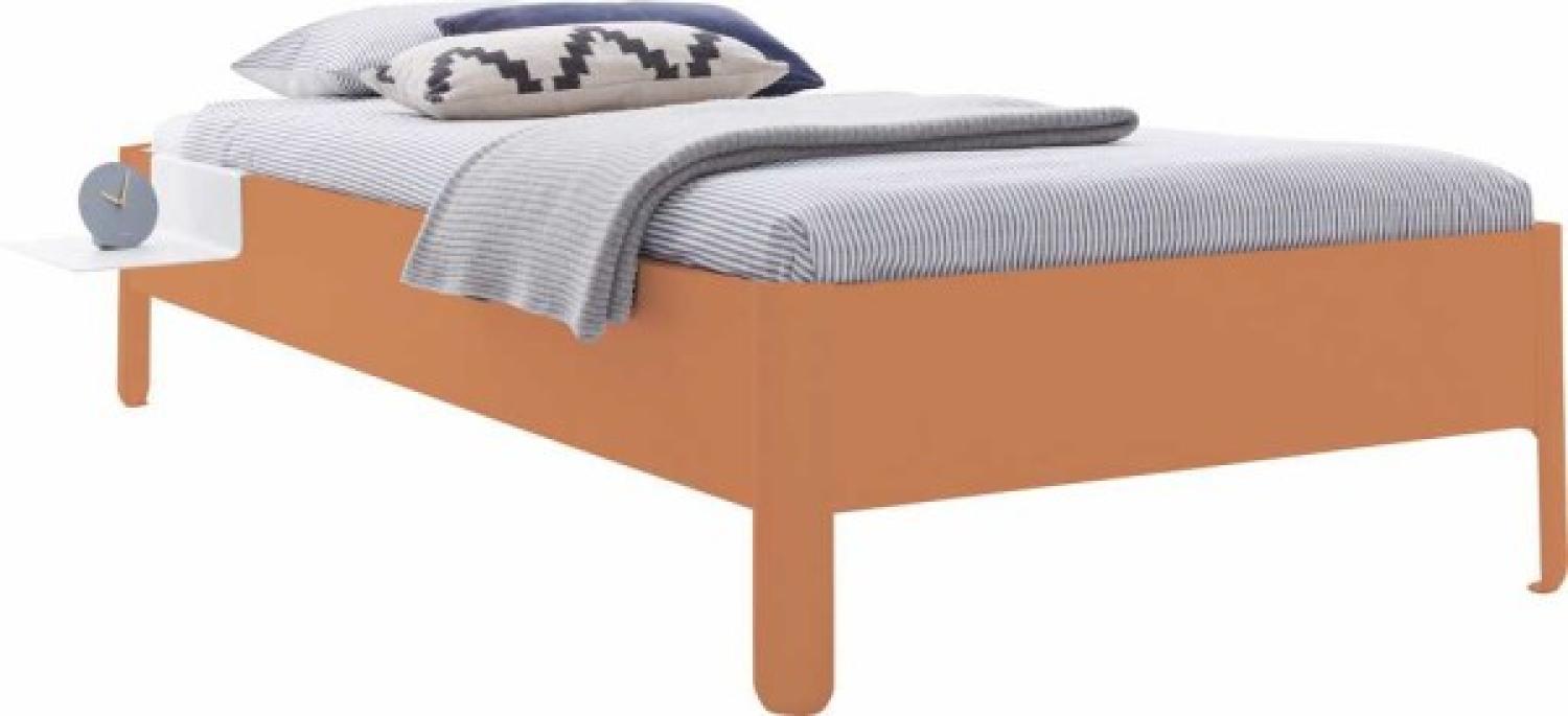 NAIT Einzelbett farbig lackiert 90 x 210cm Ohne Kopfteil Apricotbraun Bild 1