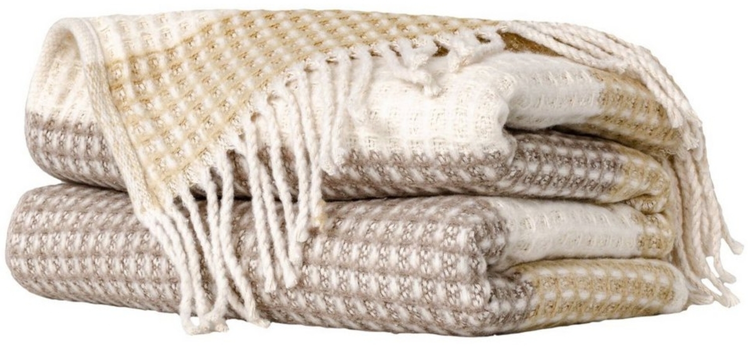 Plaid Beatriz feine Kuscheldecke Reisedecke Tagesdecke Wohndecke, ANRO, Wendedecke kuschelig-weich 130x160cm Kastanie Bild 1
