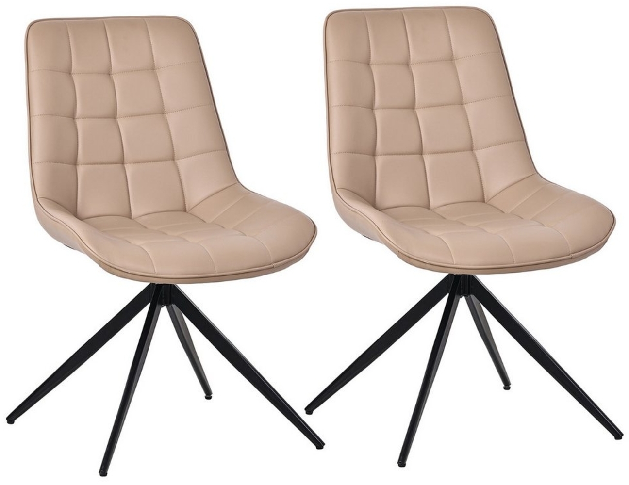 HOMAVO Esszimmerstuhl YZ4 2 Stück mit Drehfunktion in Lederoptik oder Stoff (2er-Set), 360° drehbar, mit Schaumstoff gepolstert Bild 1