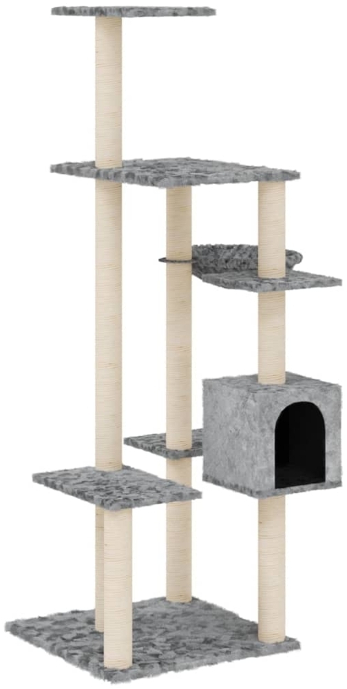 vidaXL Kratzbaum mit Sisal-Kratzsäulen Hellgrau 142 cm 171592 Bild 1