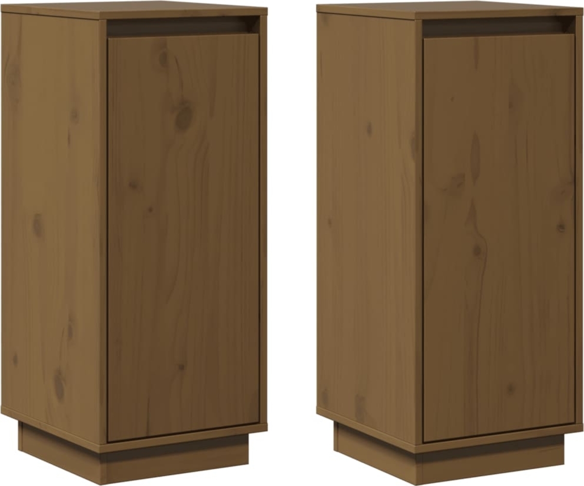 Sideboards 2 Stk. Honigbraun 31,5 x 34 x 75 cm Massivholz Kiefer [813357] Bild 1