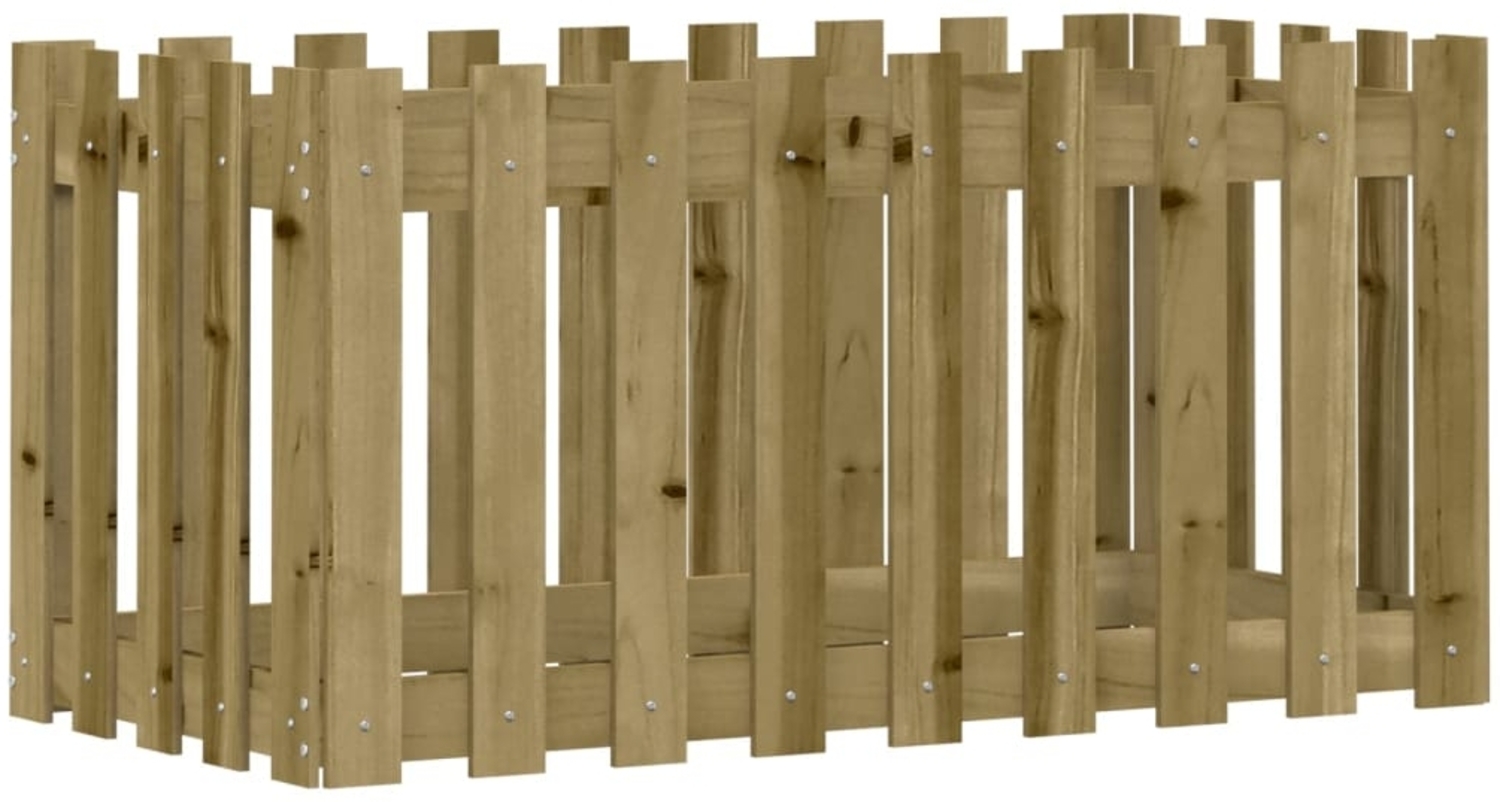 vidaXL Hochbeet Lattenzaun-Design 100x50x50 cm Kiefernholz Imprägniert 832481 Bild 1