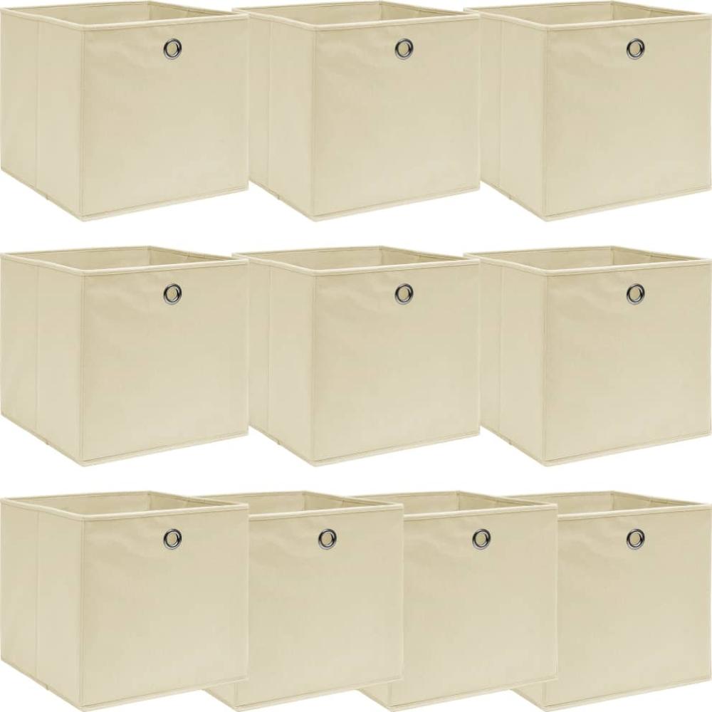 vidaXL Aufbewahrungsboxen 10 Stk. Creme 32x32x32 cm Stoff 288359 Bild 1