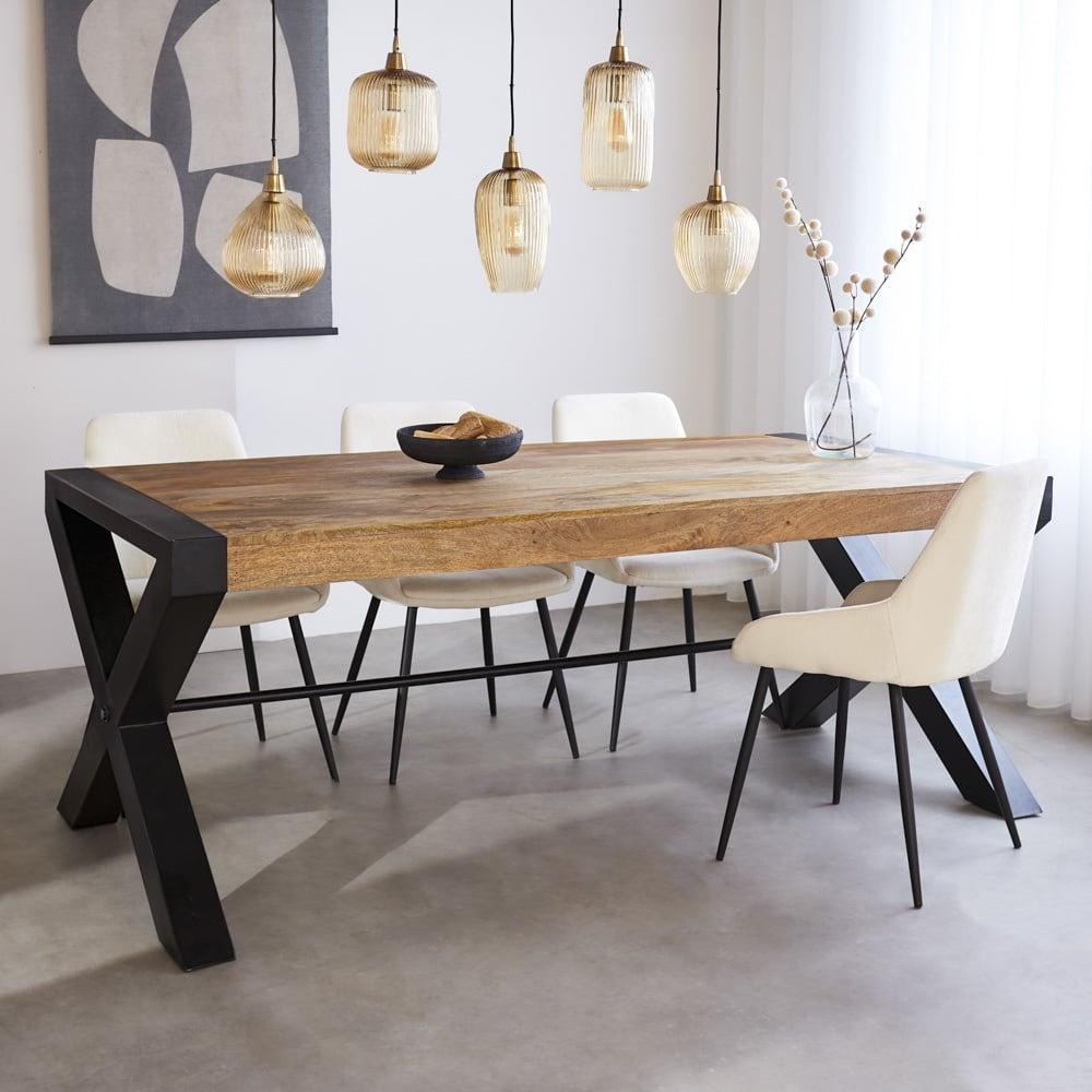 Asthon Esstisch Industrial Mangoholz 79 x 90 x 180 cm Bild 1
