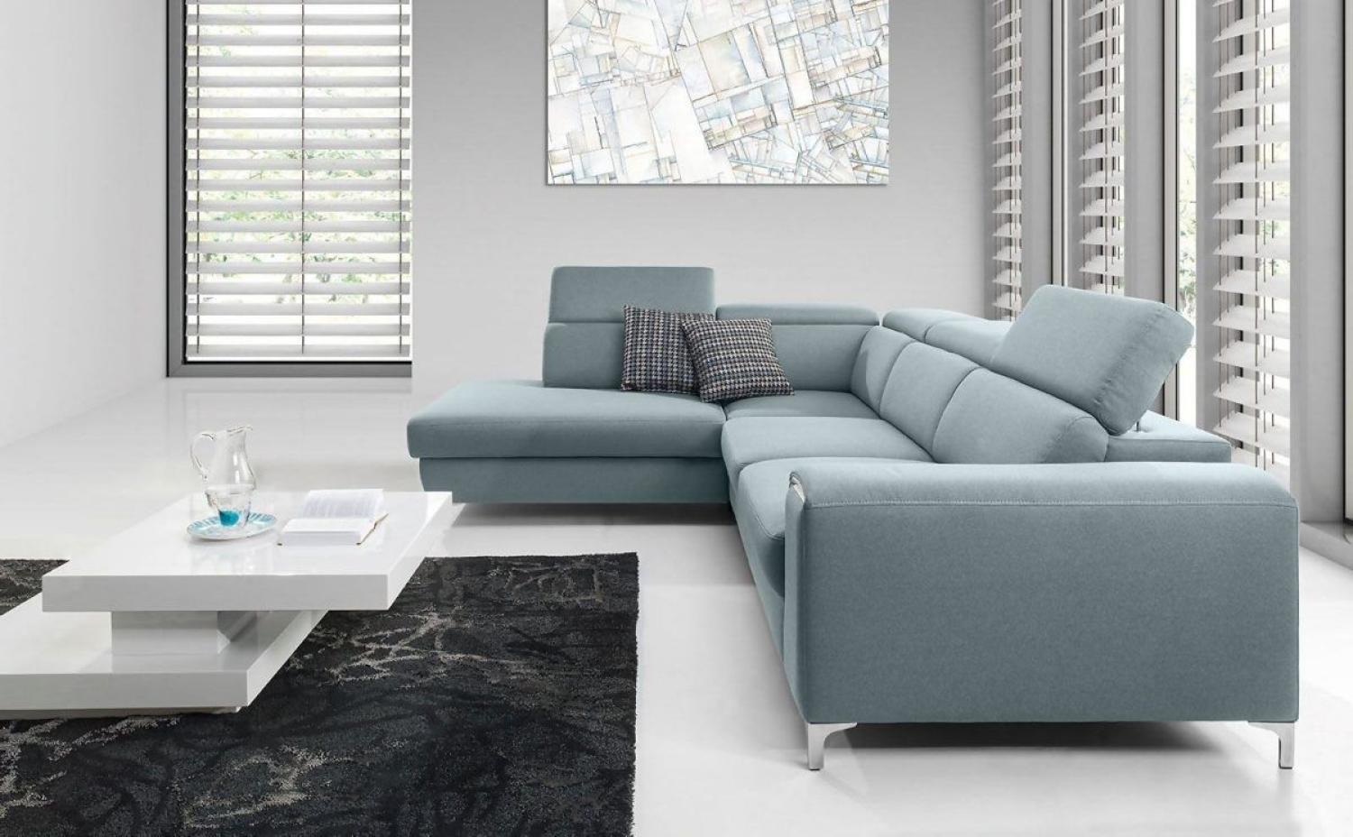 Ecksofa Sofa STELLA XL mit Schlaffunktion Mintgrün Ottomane Links Bild 1