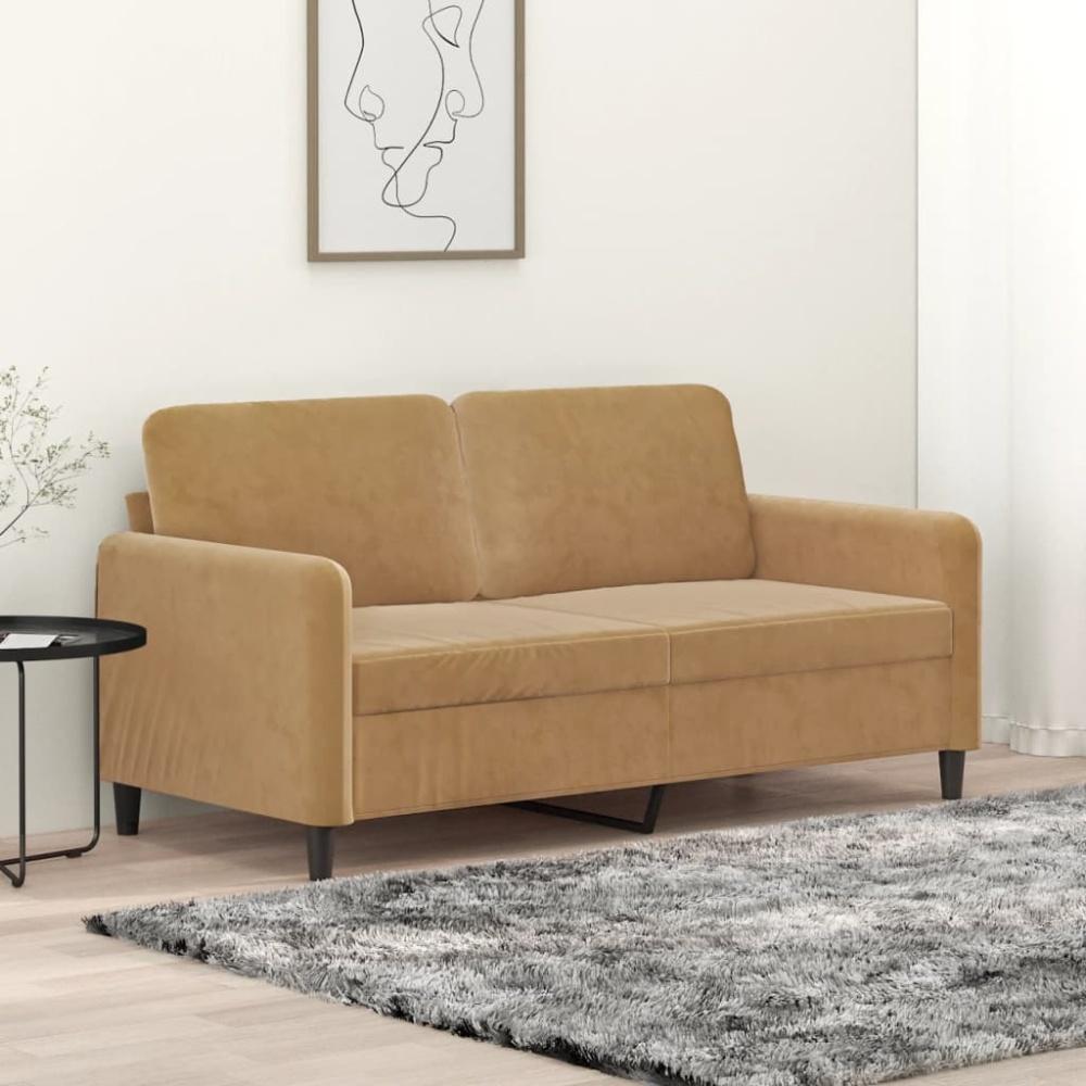 vidaXL 2-Sitzer-Sofa Braun 140 cm Samt Bild 1