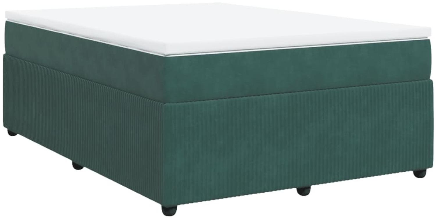 vidaXL Boxspringbett mit Matratze Dunkelgrün 140x190 cm Samt 3285641 Bild 1