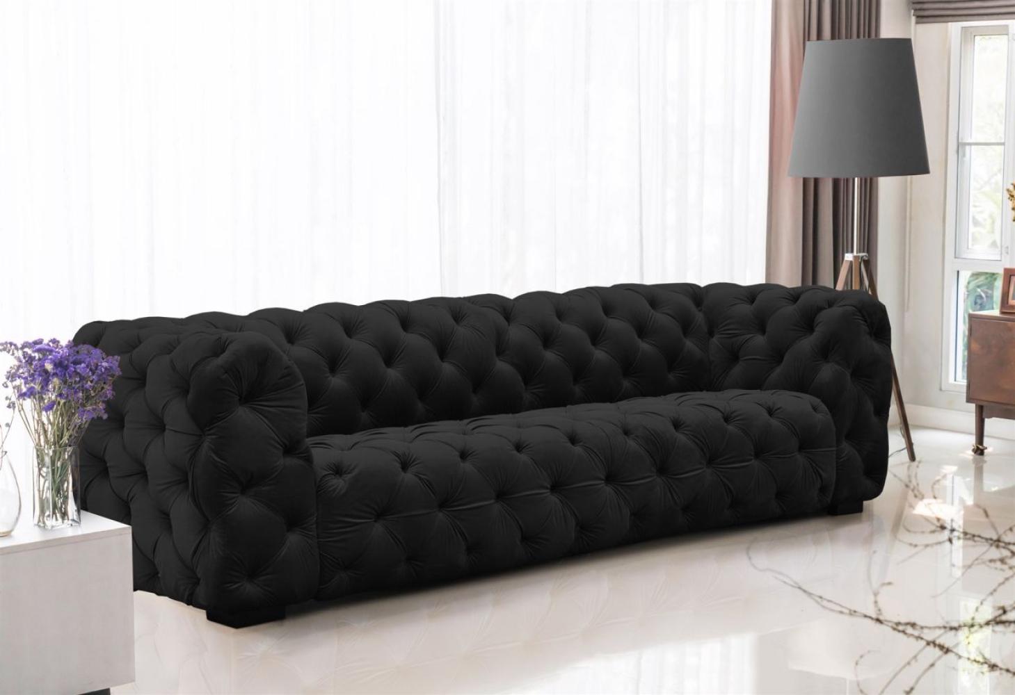 Sofa Designersofa NATALIE 4-Sitzer in Stoff Riviera Schwarz Bild 1