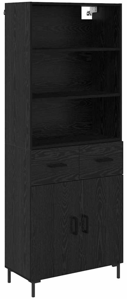 vidaXL Highboard Schwarz Eichen-Optik 69,5 x 32,5 x 180 cm 3416185 Bild 1