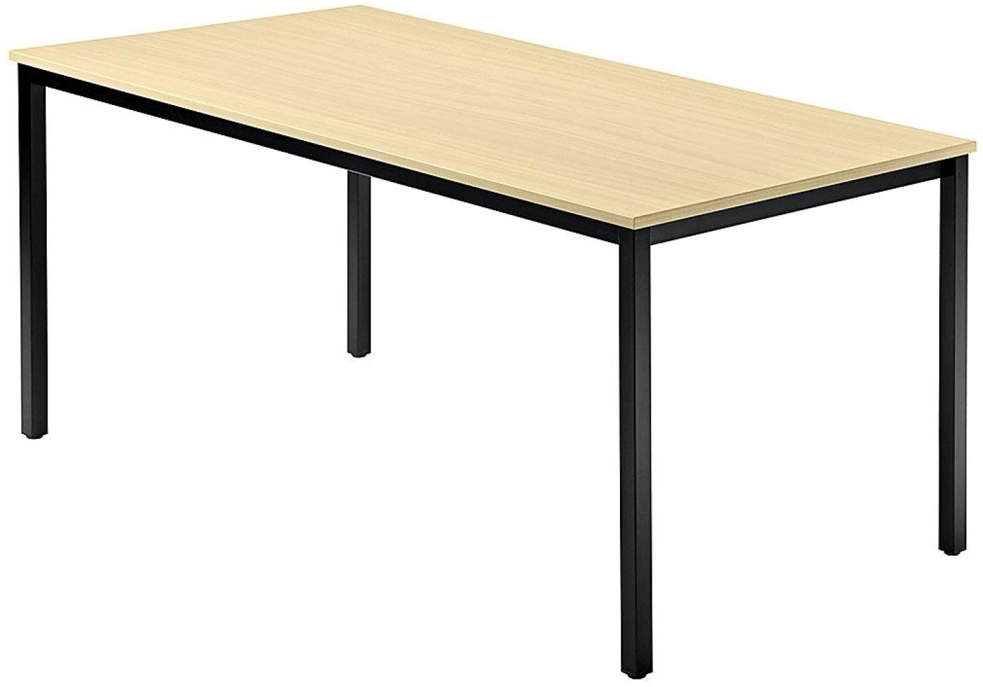 Besprechungstisch DQ16 160x80cm Ahorn 4-Fuß Gestellfarbe: Schwarz Bild 1