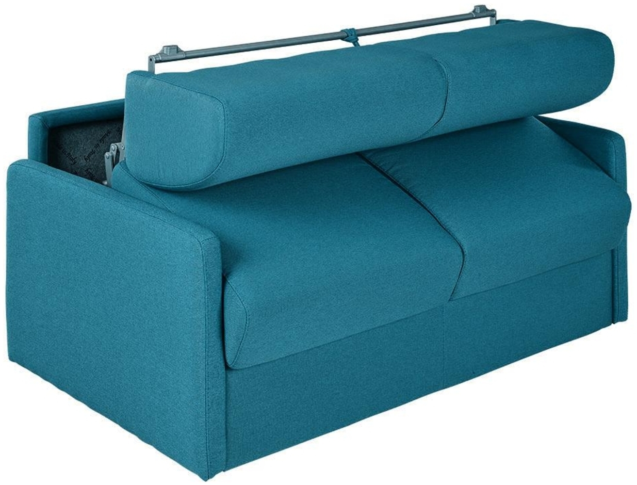 Schlafsofa 2-Sitzer CALIFE - Stoff - Türkis - Liegefläche: 120 cm - Matratzenhöhe: 14 cm Bild 1