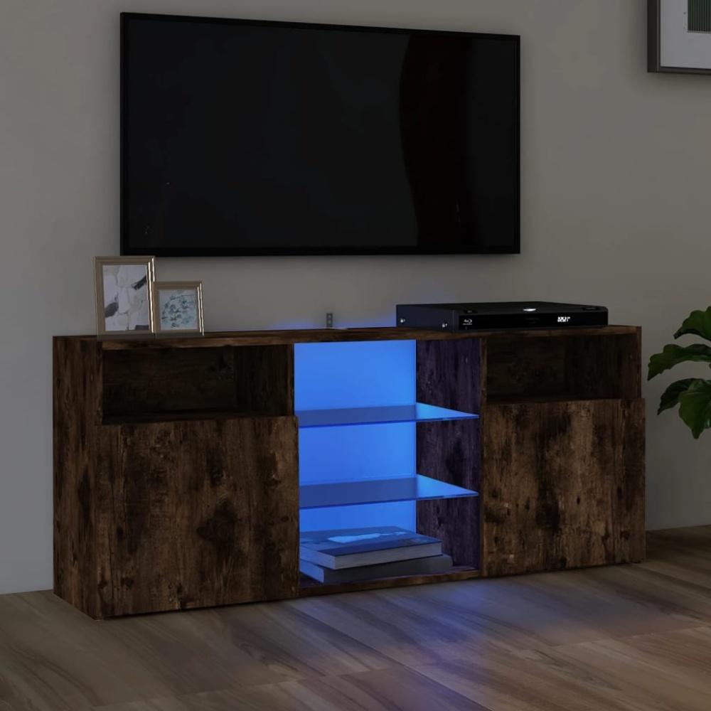 vidaXL TV-Schrank mit LED-Leuchten Räuchereiche 120x30x50 cm 815714 Bild 1