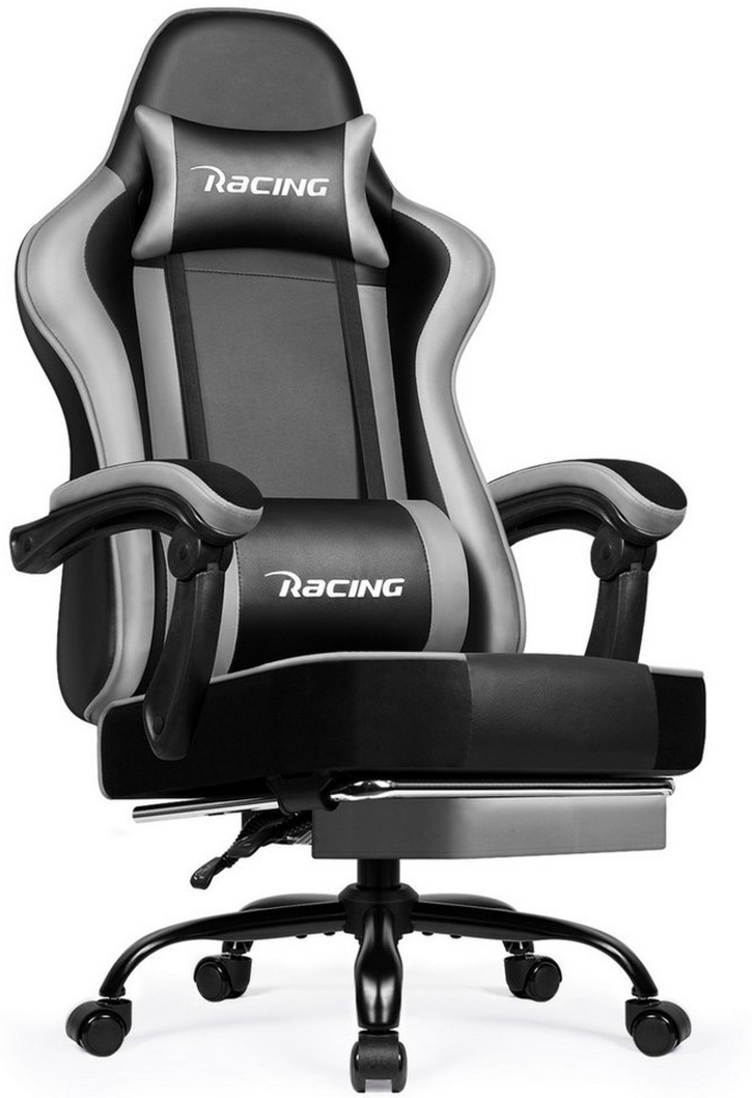 Hiazurm Gaming-Stuhl Gaming Stuhl, Bürostuhl Ergonomisch, Gaming Chair (Gaming Sessel Gepolstert mit Fußstütze,Klappbare gepolsterte Armlehnen, Gamer Stuhl Wippfunktion,Gaming Stuhl 150 kg Belastbarkeit), Bürostuhl Chefsessel Wippfunktion bis zu 170 Bild 1