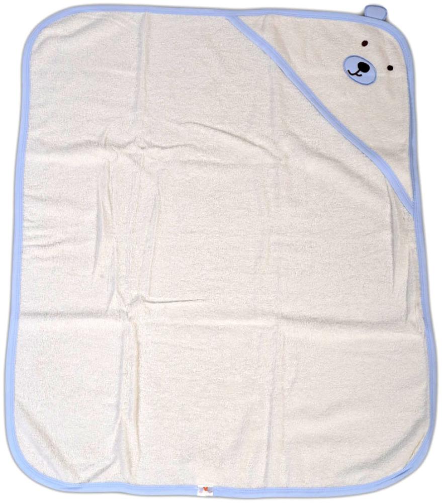 Cangaroo Baby Badetuch Baloo Kapuze 90 x 70 cm 100% Baumwolle Handtuch ab Geburt blau Bild 1