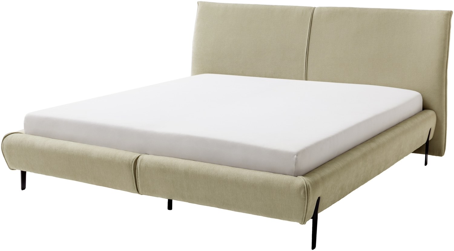 Polsterbett >Pula< in Grau, 180x200 cm Liegefläche - 215x106x228cm (BxHxT) Bild 1