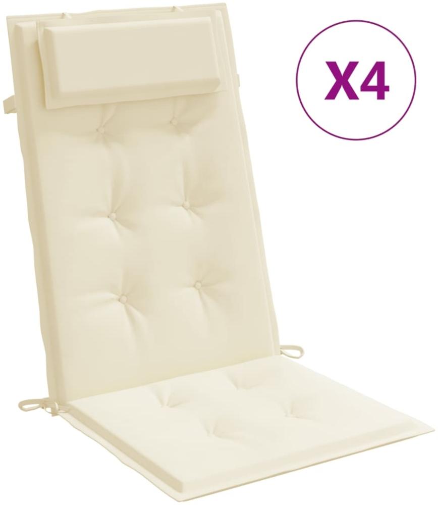 vidaXL Hochlehner-Auflagen 4 Stk. Creme Oxford-Gewebe 361881 Bild 1