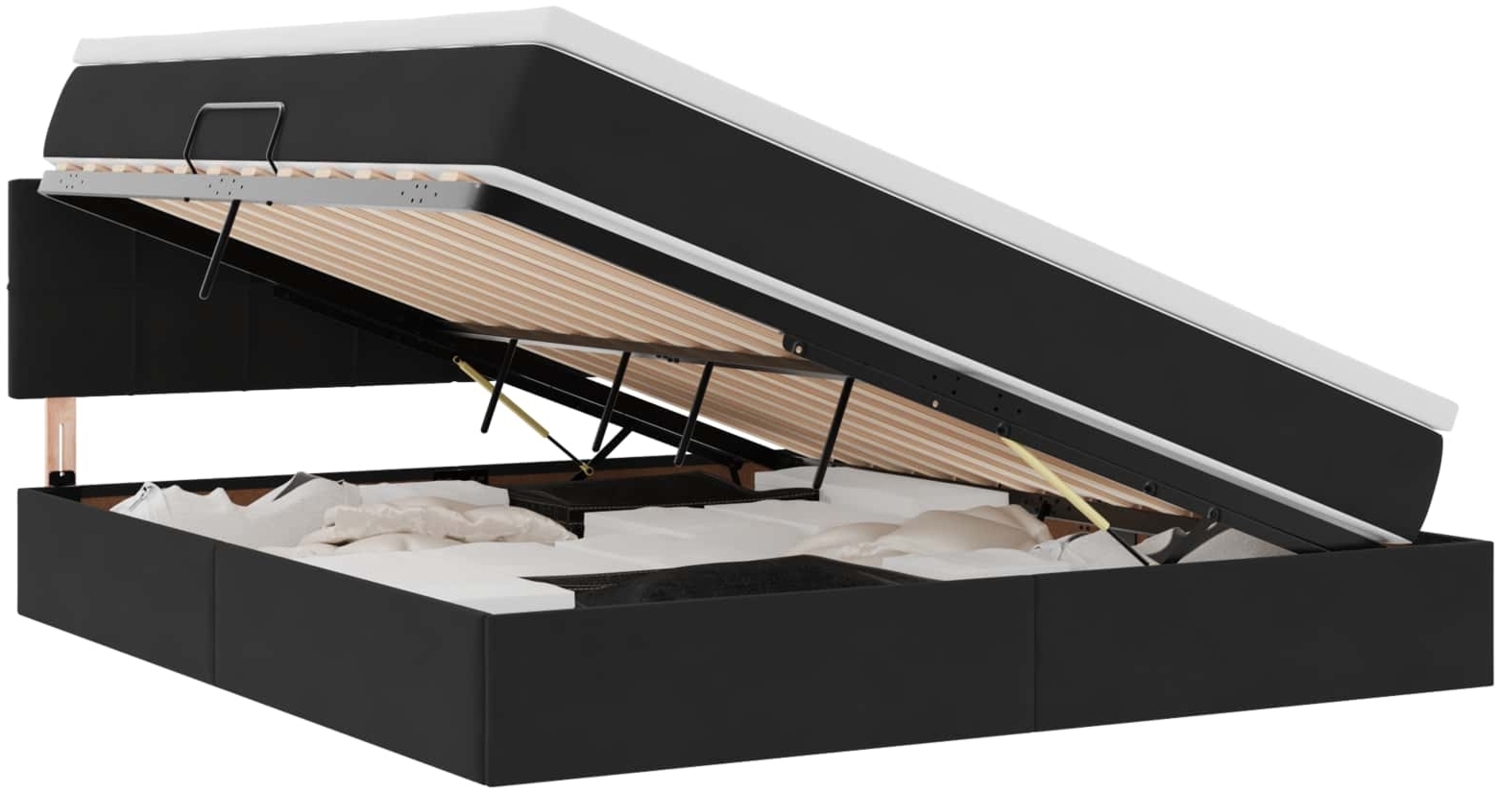 vidaXL Aufbewahrungsbett mit Matratze Schwarz 180x200 cm Samt 3370775 Bild 1