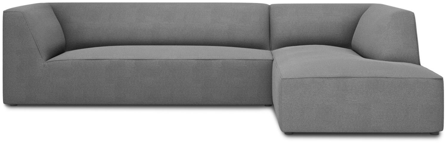 Micadoni 4-Sitzer Modular Ecke rechts Sofa Ruby | Bezug Grey | Beinfarbe Black Plastic Bild 1