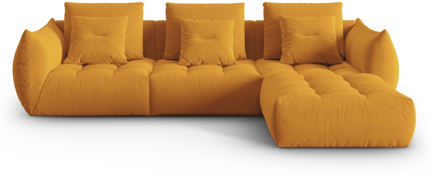 Micadoni Ecksofa Bloom 2-Sitzer Samt Gelb Bild 1