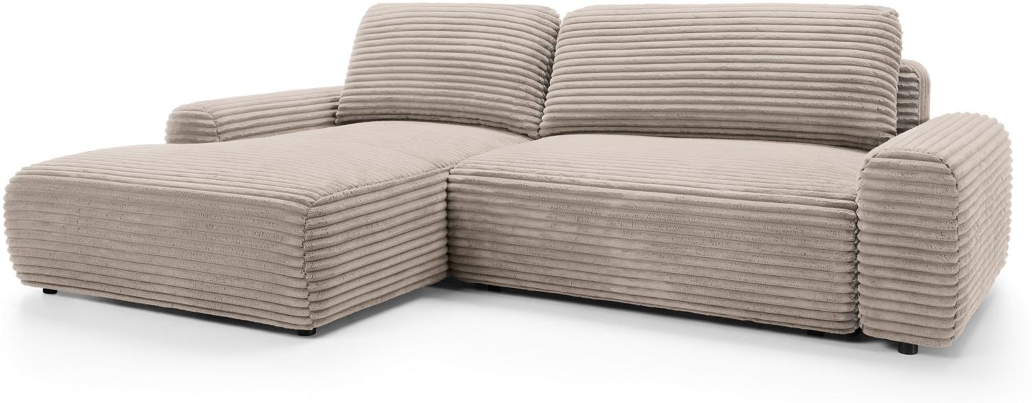 Selsey Alferia - Ecksofa mit Schlaffunktion, Breitcord-Bezug, beige, linksseitig Bild 1