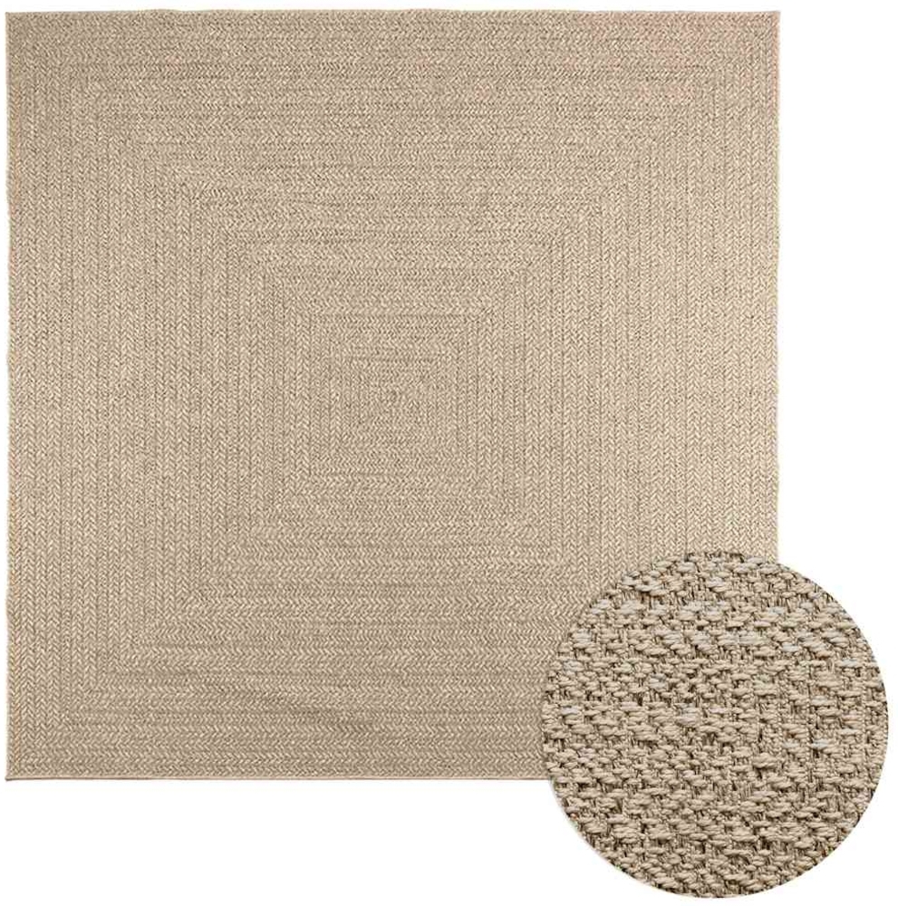 Teppich ZIZUR Beige 240x240 cm Jute-Optik Indoor und Outdoor 4010399 Bild 1