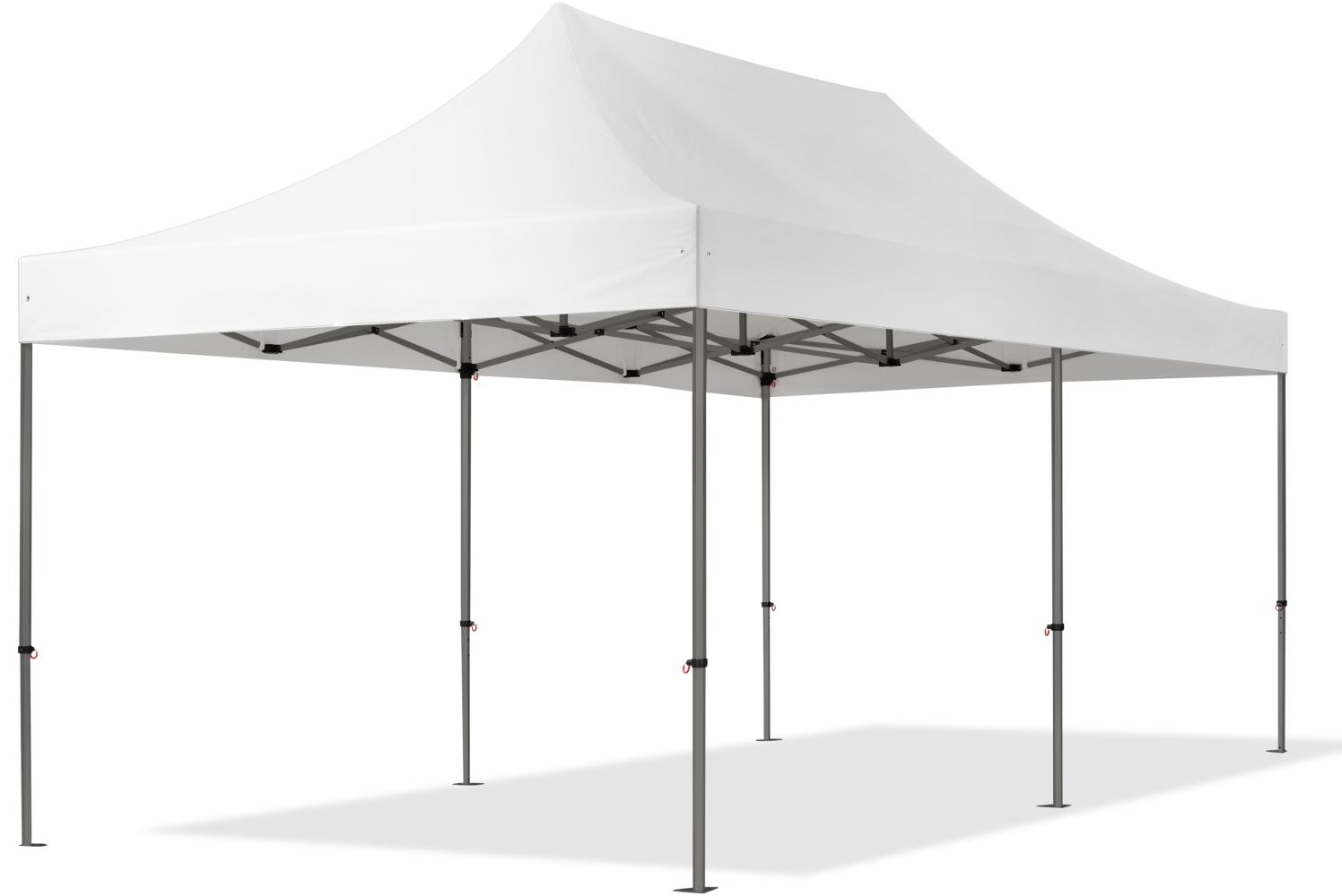 3x6 m Faltpavillon, PREMIUM Stahl 40mm, weiß Bild 1