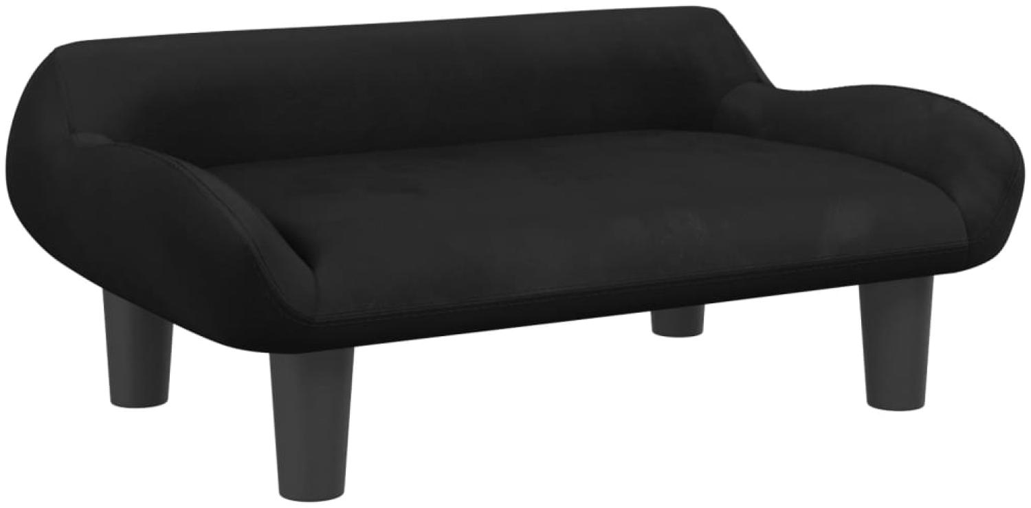 vidaxl Kindersofa 70 x 40 x 24 cm Samt, Schwarz Bild 1