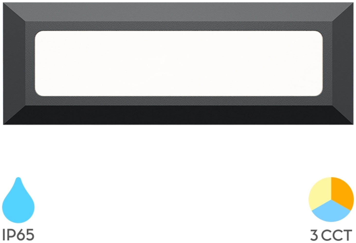 LED schwarze Wandleuchte direkt Außen IP65 – 3W | 3in1 Farbtemperatur | Stufen & Treppenbeleuchtung Bild 1
