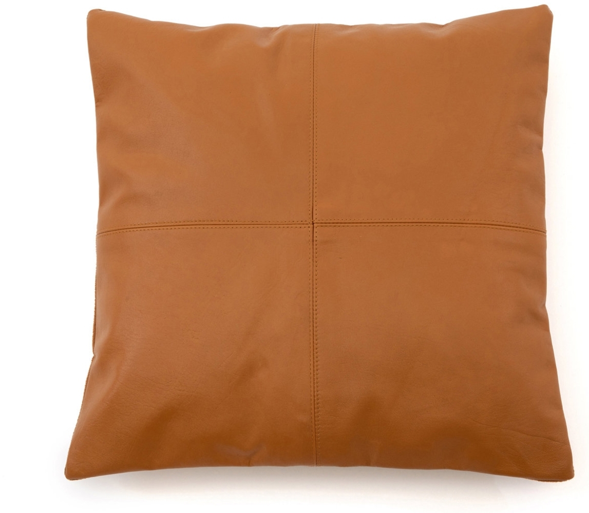 Der Vierteilige Leder Kissenbezug - Kamel - 40x40 - Kamel - 40x40x1cm Bild 1