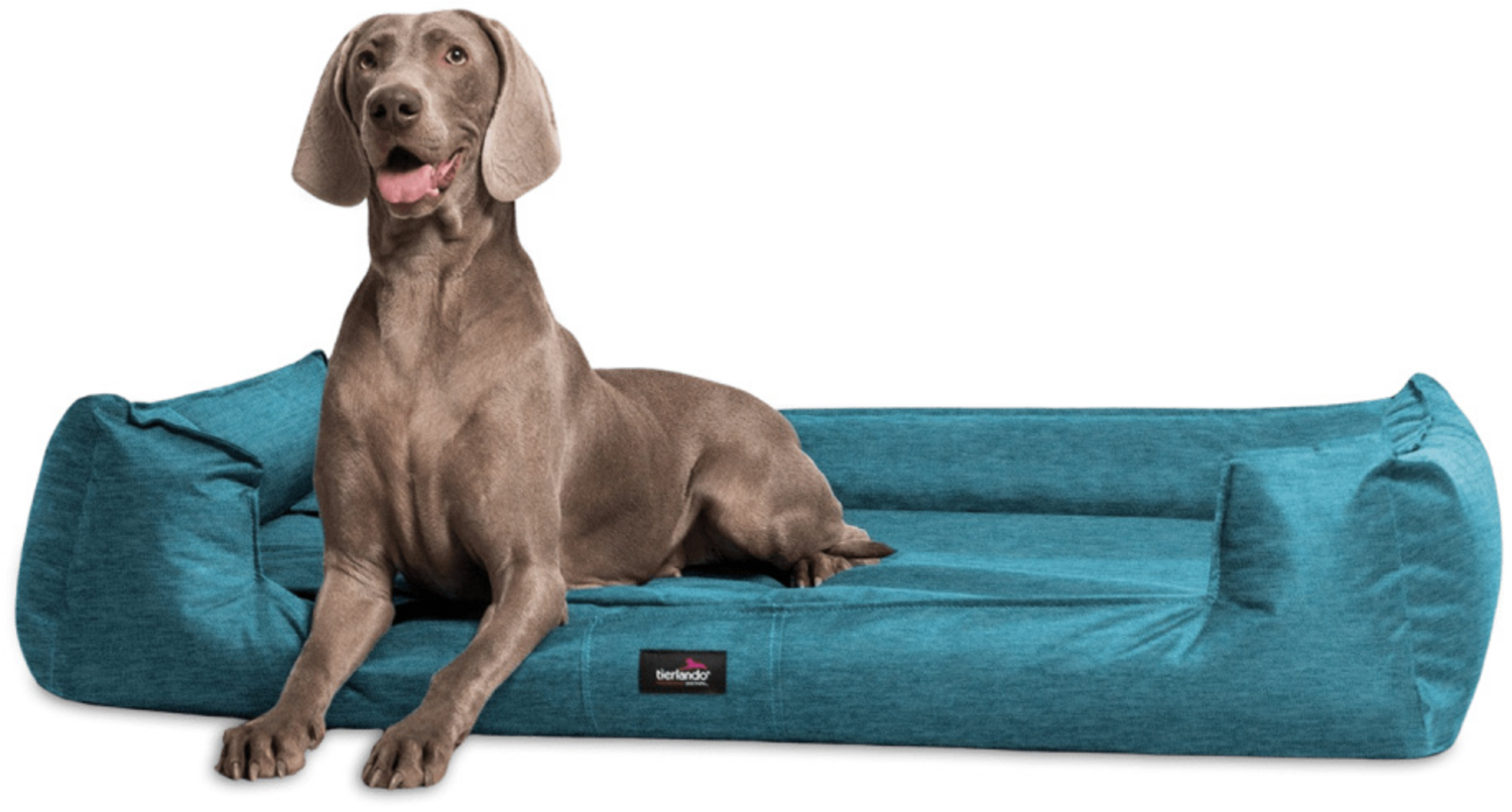 GOOFY Orthopädisches Hundebett - L38 Petrol Meliert, 160x110cm Bild 1