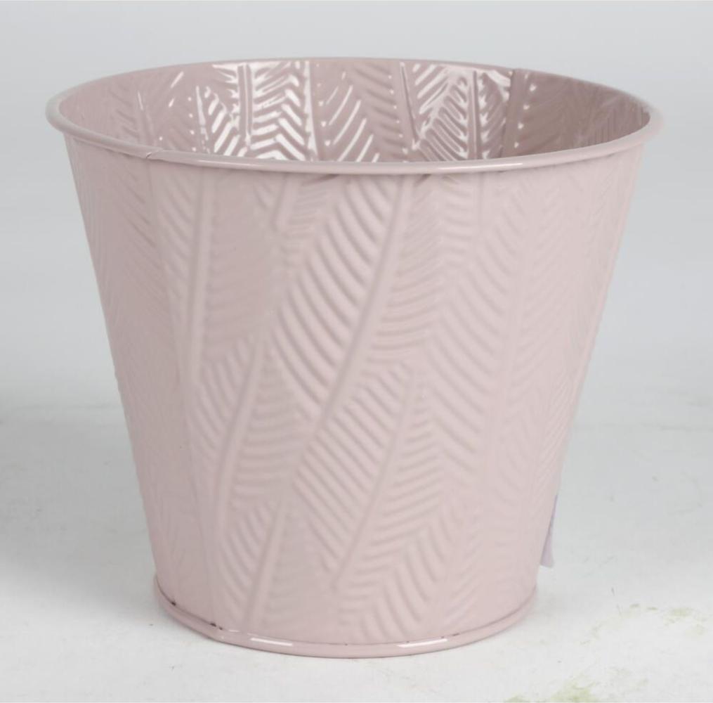 12x Übertopf Metall Blätter D14,5xH12,5cm Übertopf Pflanzen Blumentöpfe Gartendeko Bild 1