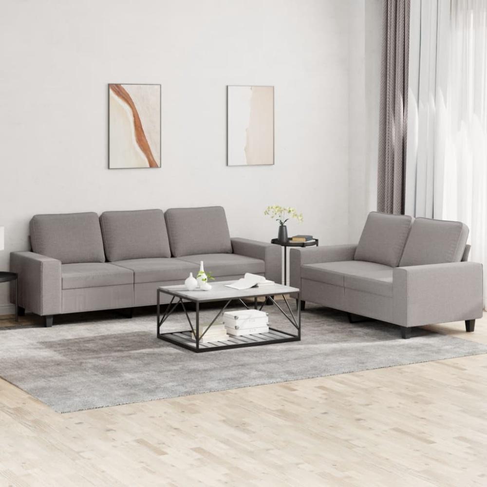 vidaXL 2-tlg. Sofagarnitur Taupe Stoff 3201905 Bild 1