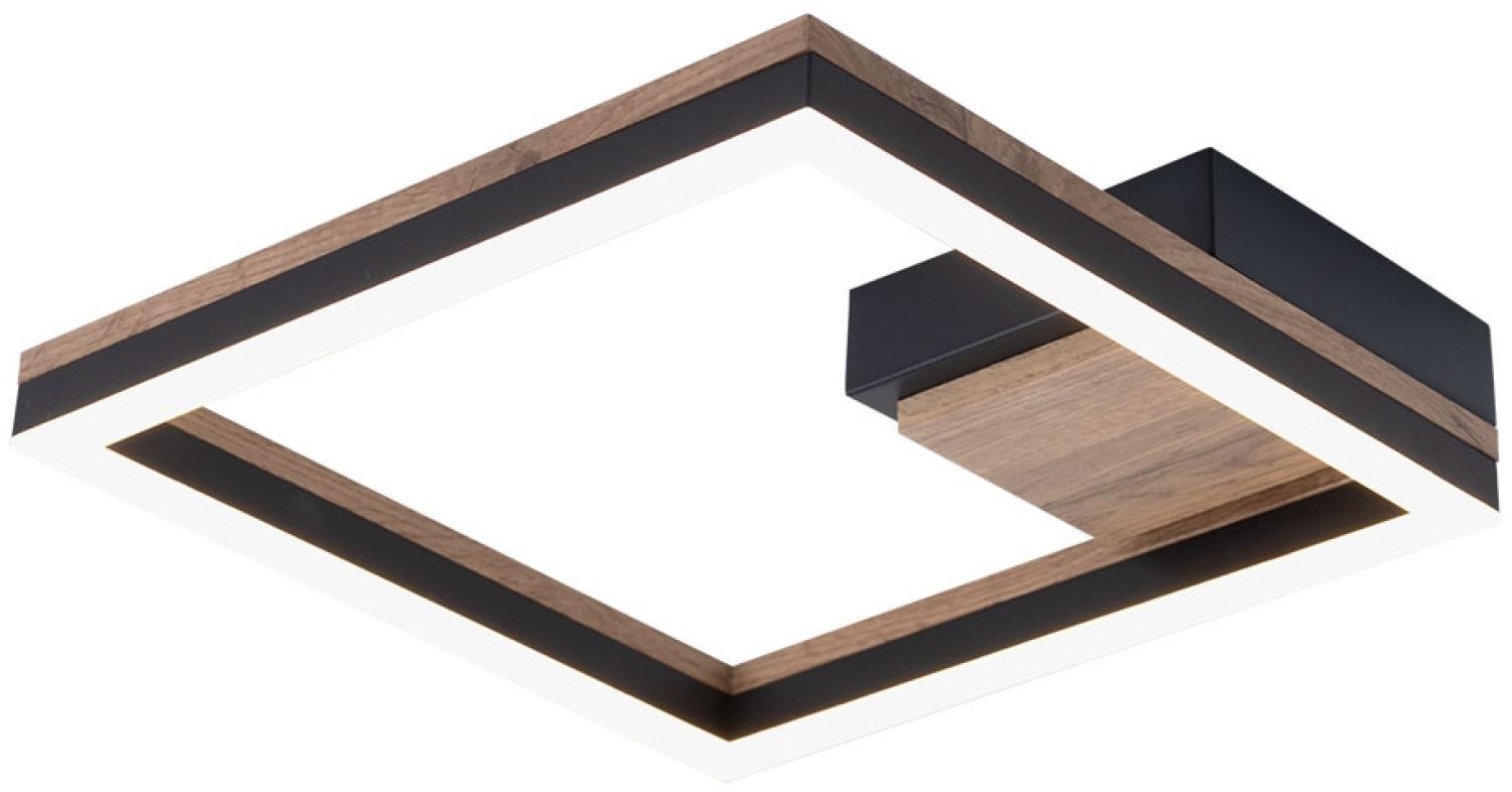 LED Deckenleuchte, MDF holzoptik, schwarz, opal, L 27 cm Bild 1