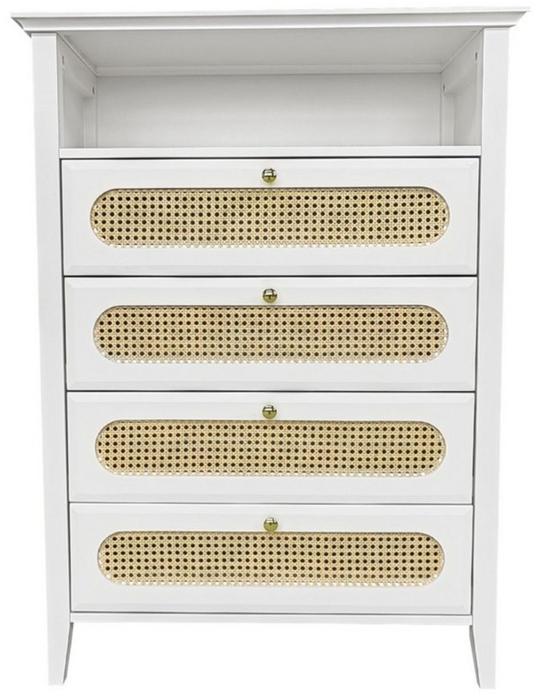 MODFU Highboard Sideboard Kommode (mit 4 Schubladen), lackierte Oberfläche,110*38*80cm Bild 1