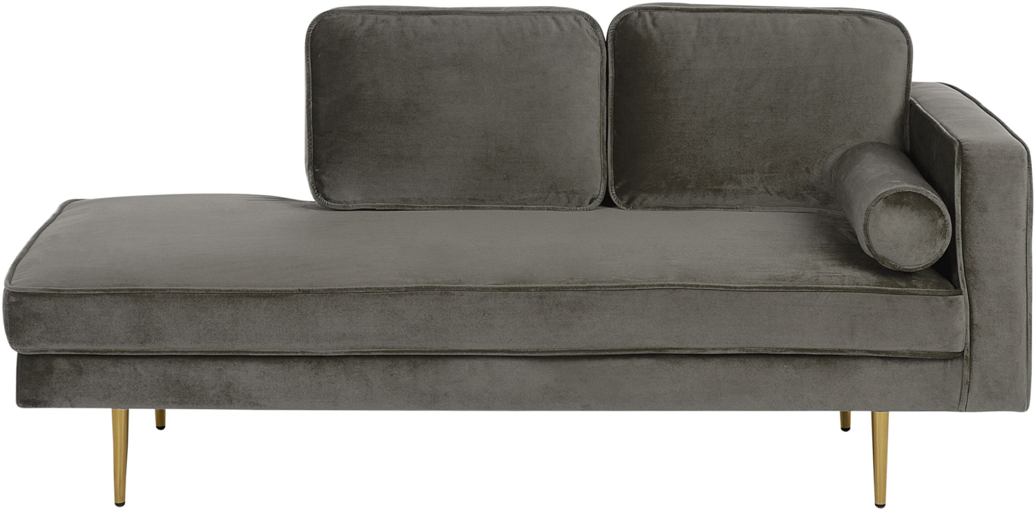 Chaiselongue Samtstoff taupe rechtsseitig MIRAMAS Bild 1